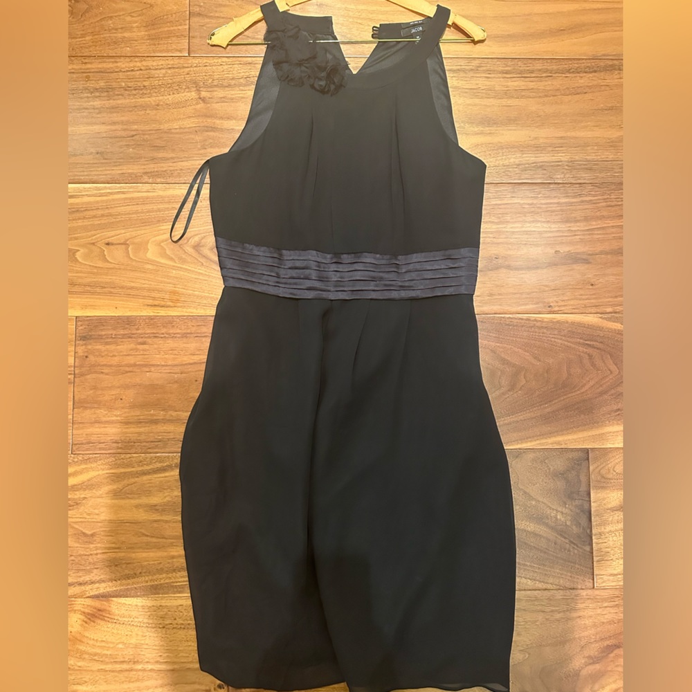 Black 100% silk dress knee length